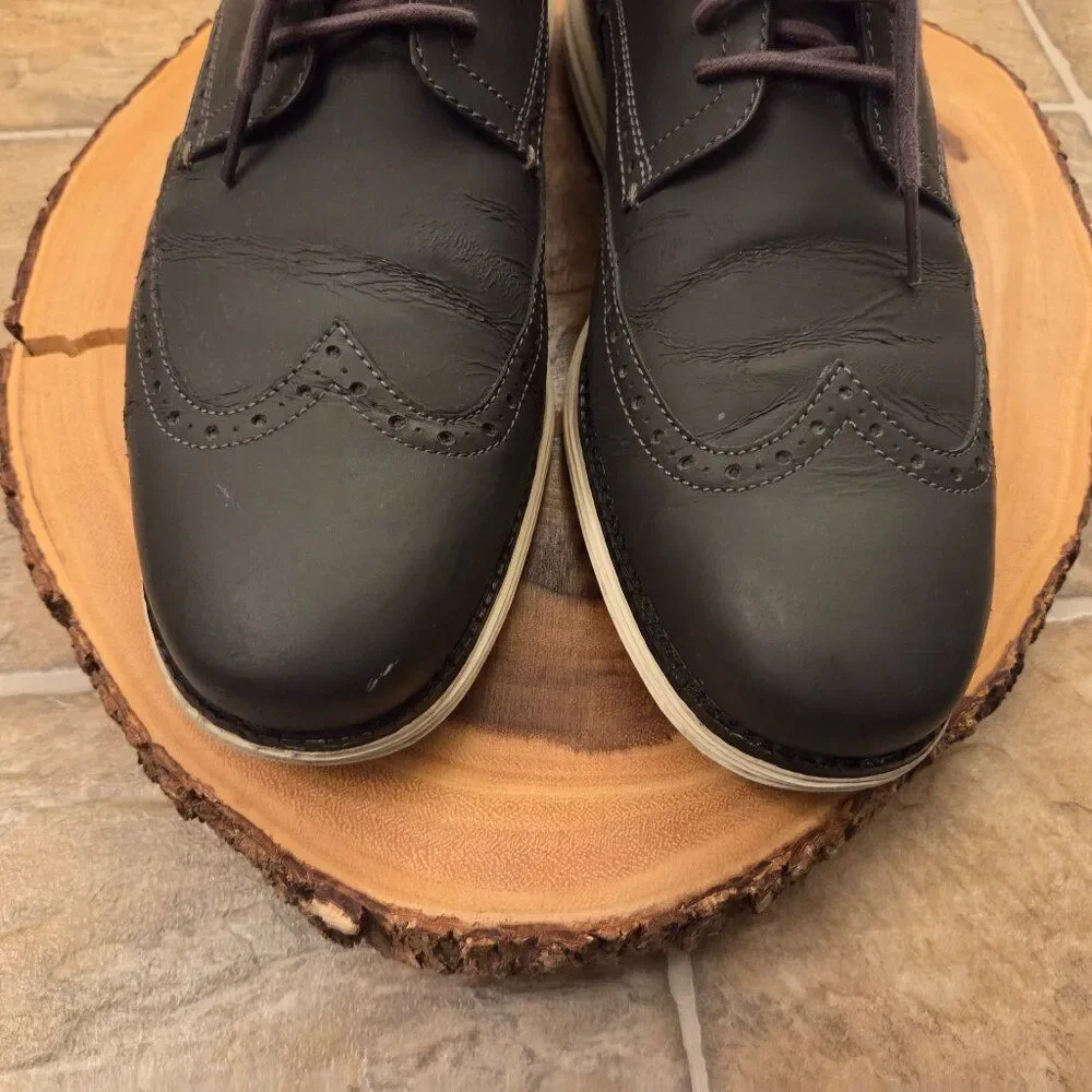 Cole Haan Original Grand Gray Wingtip Mens Size 11 Dress Shoe Sneakers Lace Up
